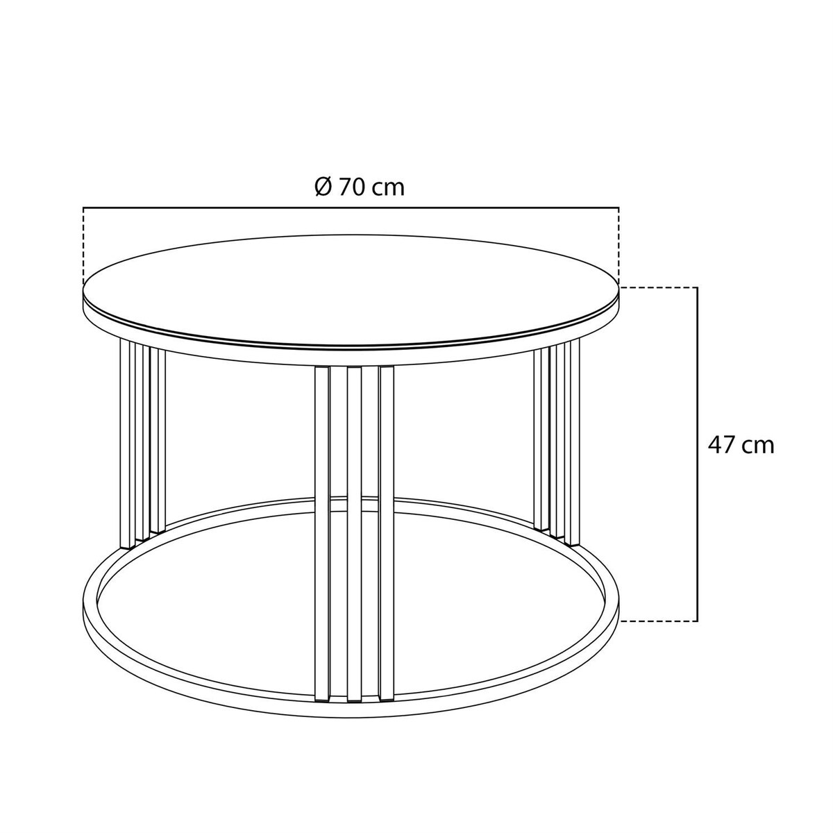 Okrągły stolik kawowy LORI MIX czarnozłoty czarne szkło