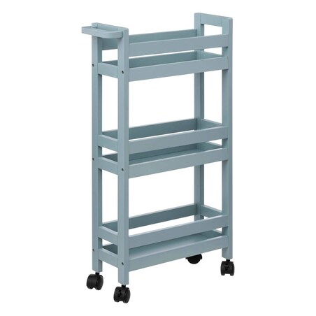 Bardzo wąski regał łazienkowy na kółkach, 3 półki, szer. 15 cm