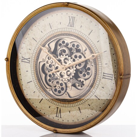 Zegar ścienny metalowy 60x60x9 cm OROGLIO brązowy