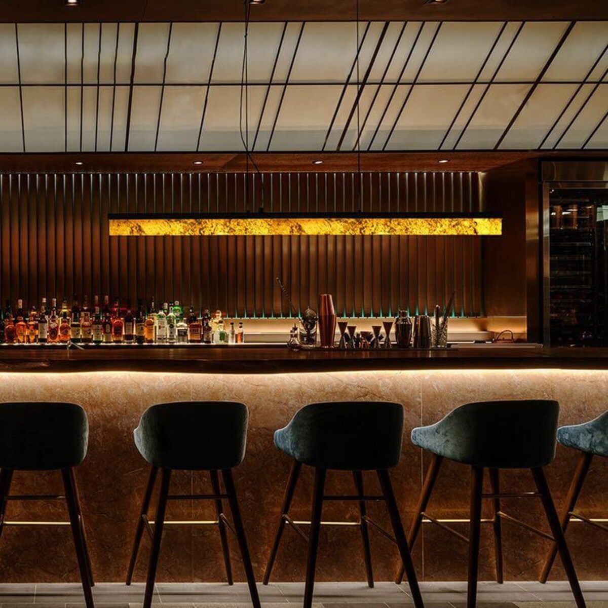 LAMPA wisząca MARBLE STONE MPLS-6602/607Y Abigali marmurowa OPRAWA listwa LED 30W 3000K zwis czarny