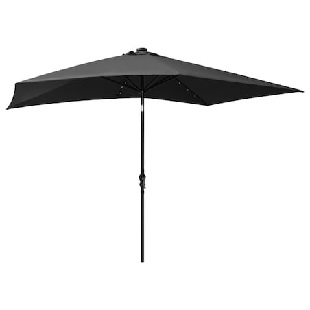 vidaXL Parasol ogrodowy z LED i stalowym słupkiem, antracytowy, 2x3 m