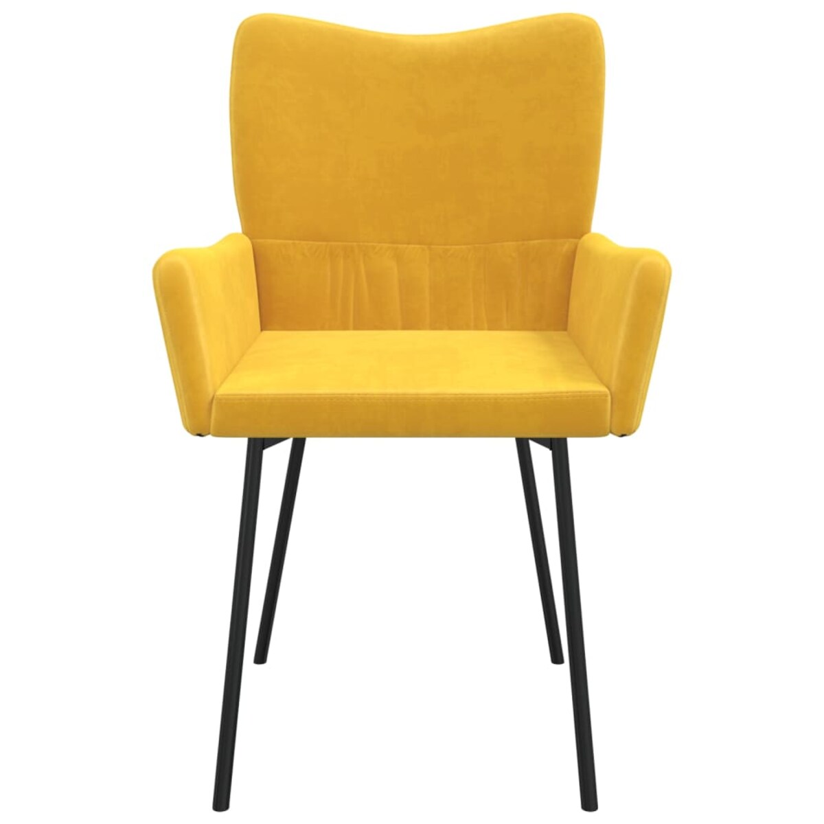 vidaXL Krzesła stołowe, 2 szt., żółte, obite aksamitem