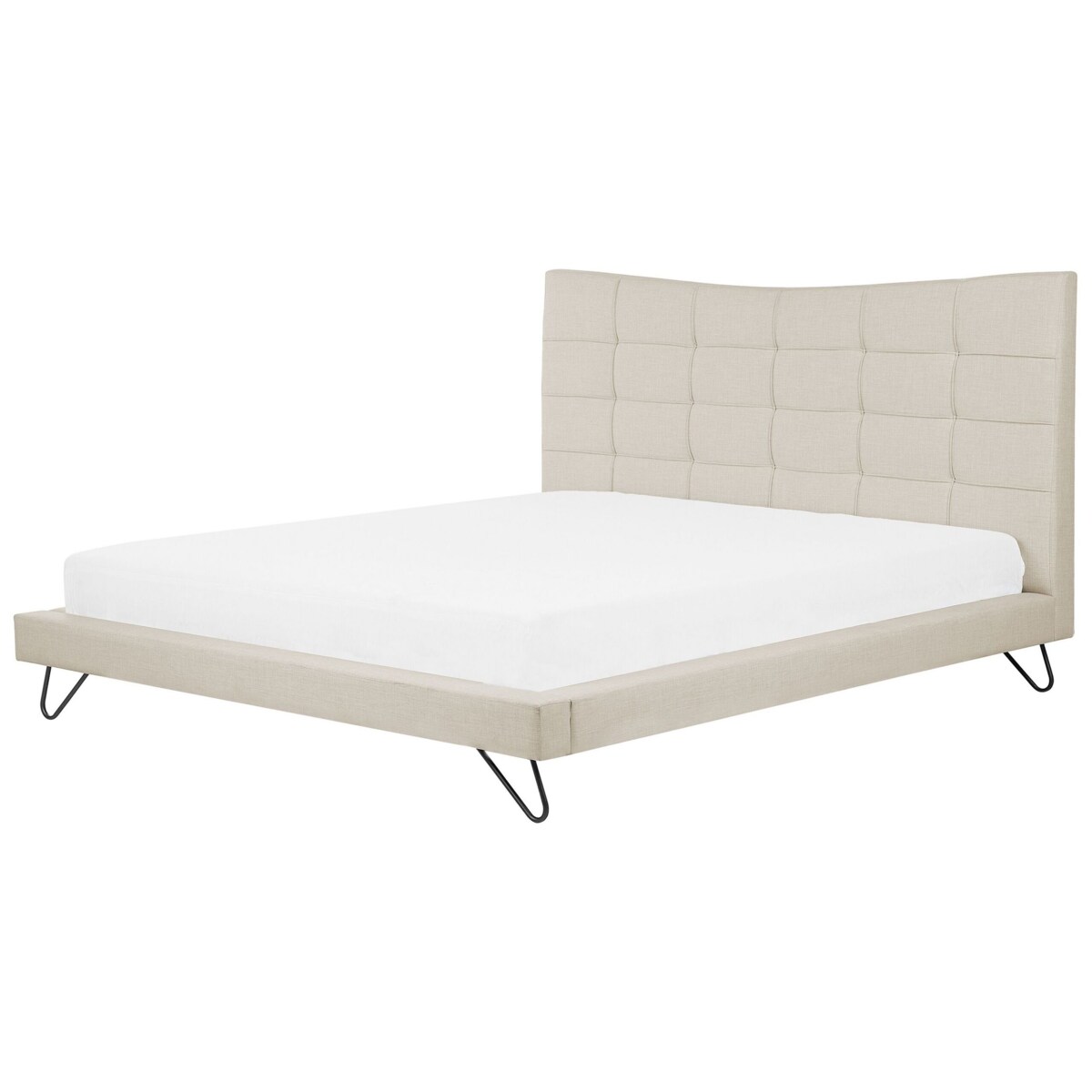 Łóżko tapicerowane 180 x 200 cm beżowe LANNION