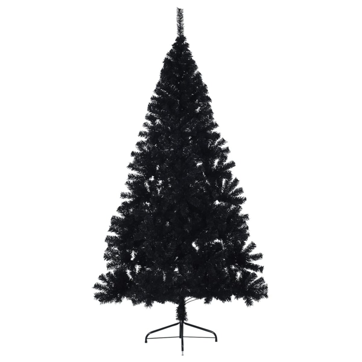 vidaXL Sztuczna choinka połówka ze stojakiem, czarna, 240 cm, PVC
