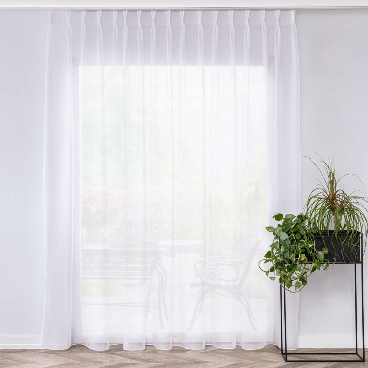 Firana na haczykach flex podwójnych 300x265 biały natural look