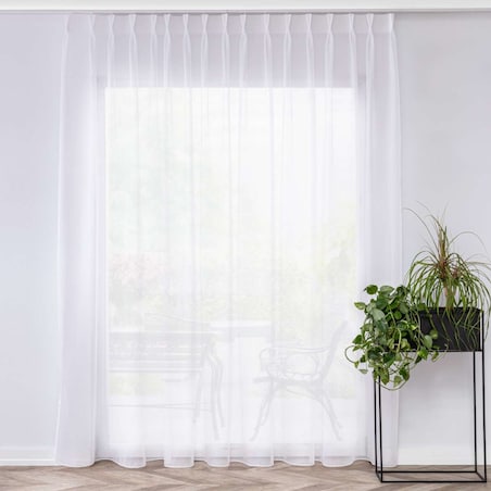 Firana na haczykach flex podwójnych 300x265 biały natural look