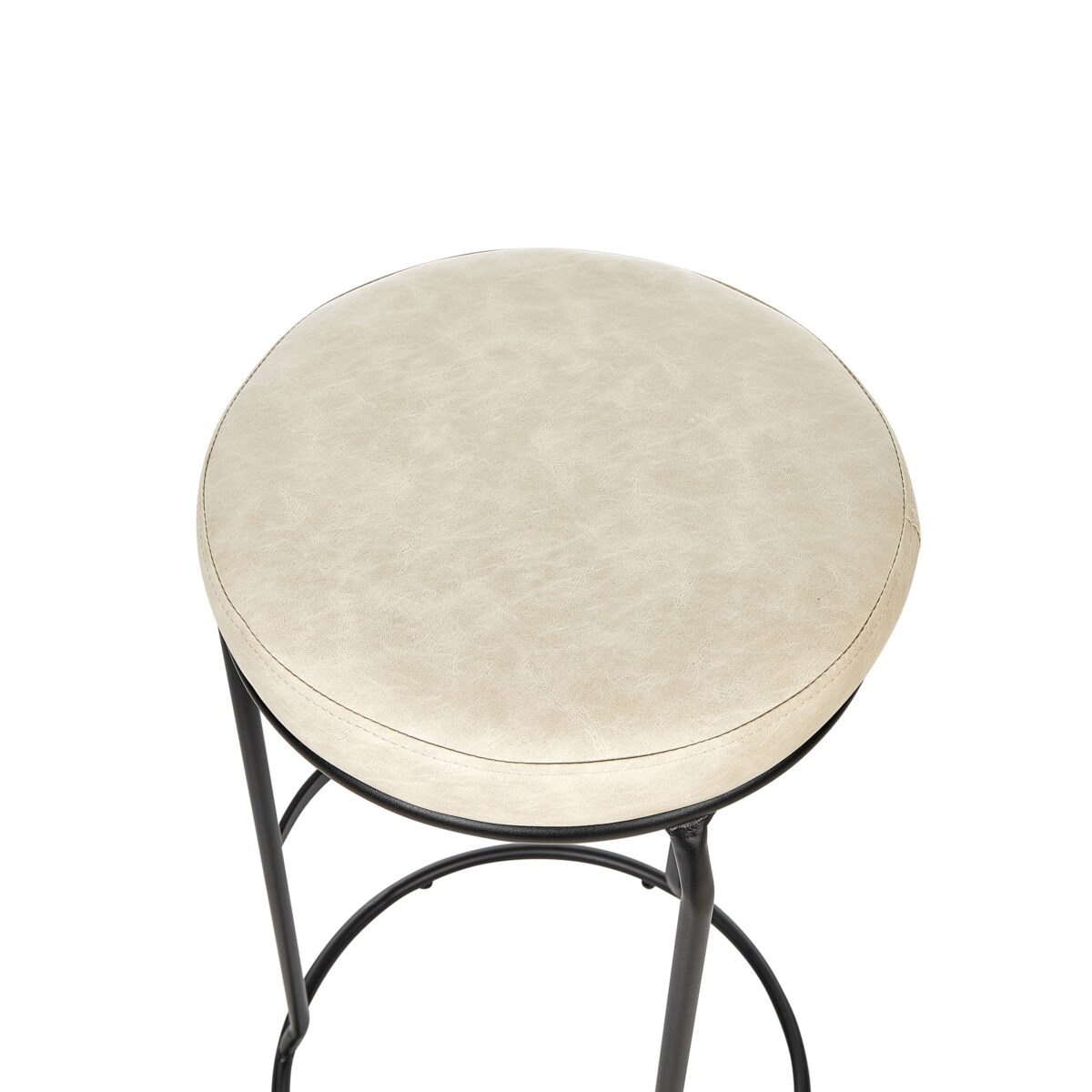 Zestaw 2 stołków barowych ekoskóra jasnobeżowy MILROY