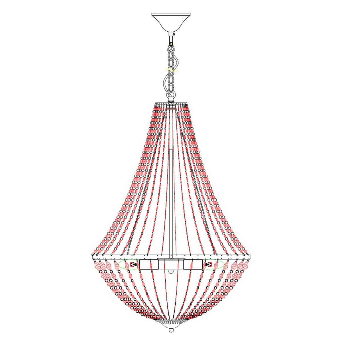 Glamour żyrandol wiszący Granso 107028 lampa nad łóżko czarna