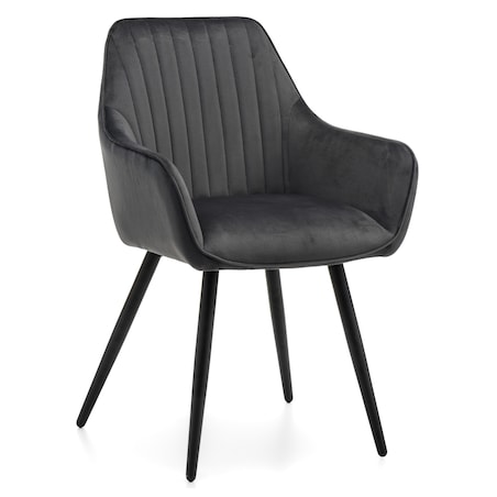 Krzesło tapicerowane pikowane welurowe do salonu jadalni nowoczesne PASSO szare