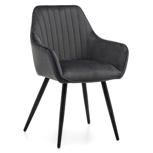 Krzesło tapicerowane pikowane welurowe do salonu jadalni nowoczesne PASSO szare