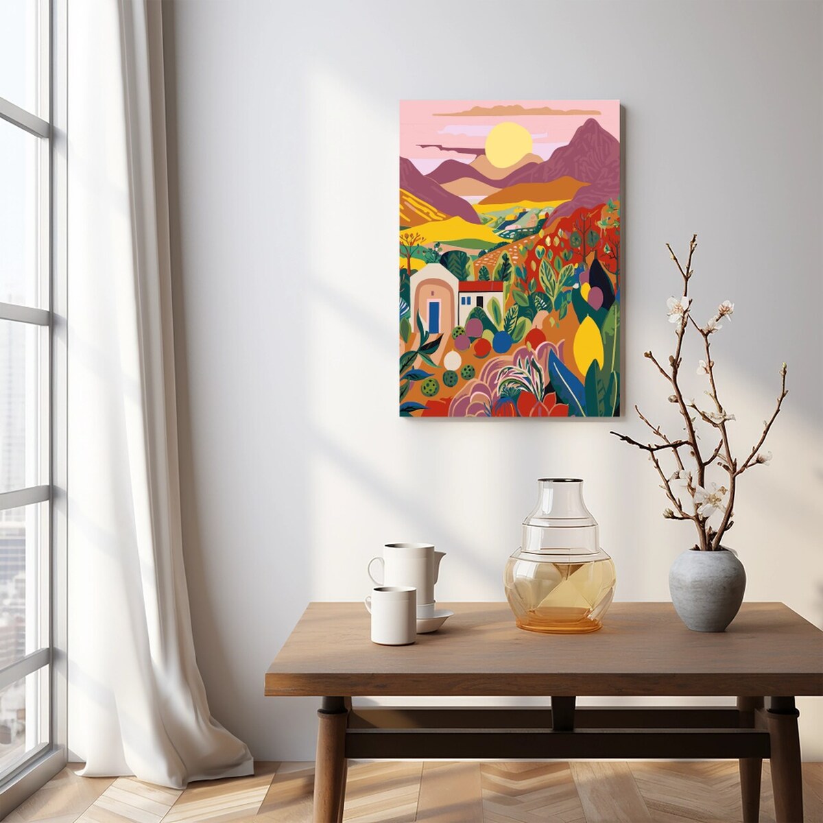 Malowanie po numerach, zestaw DIY – KRAJOBRAZ ZACHÓD 50x70 cm- Produkt PL