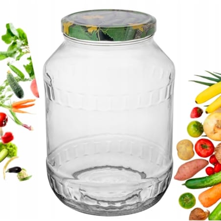 SŁOIK Z NAKRĘTKĄ 2,65 L na weki przetwory ogórki kapustę zakręcany szklany