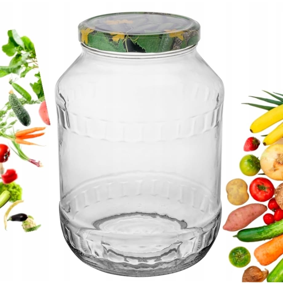 SŁOIK Z NAKRĘTKĄ 2,65 L na weki przetwory ogórki kapustę zakręcany szklany
