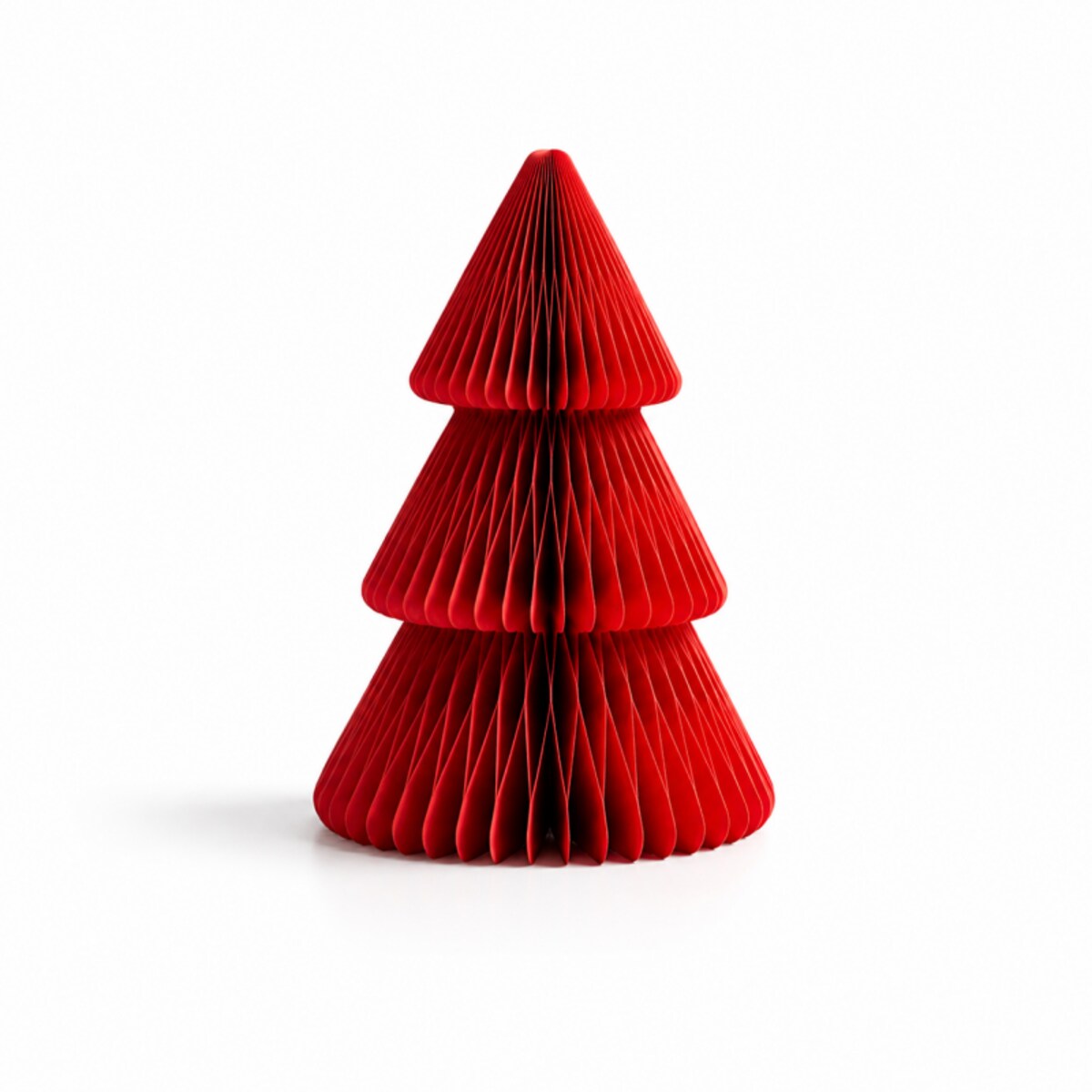 Papierowa dekoracja choinka Bożonarodzeniowa składana, czerwona 20cm WOZ70