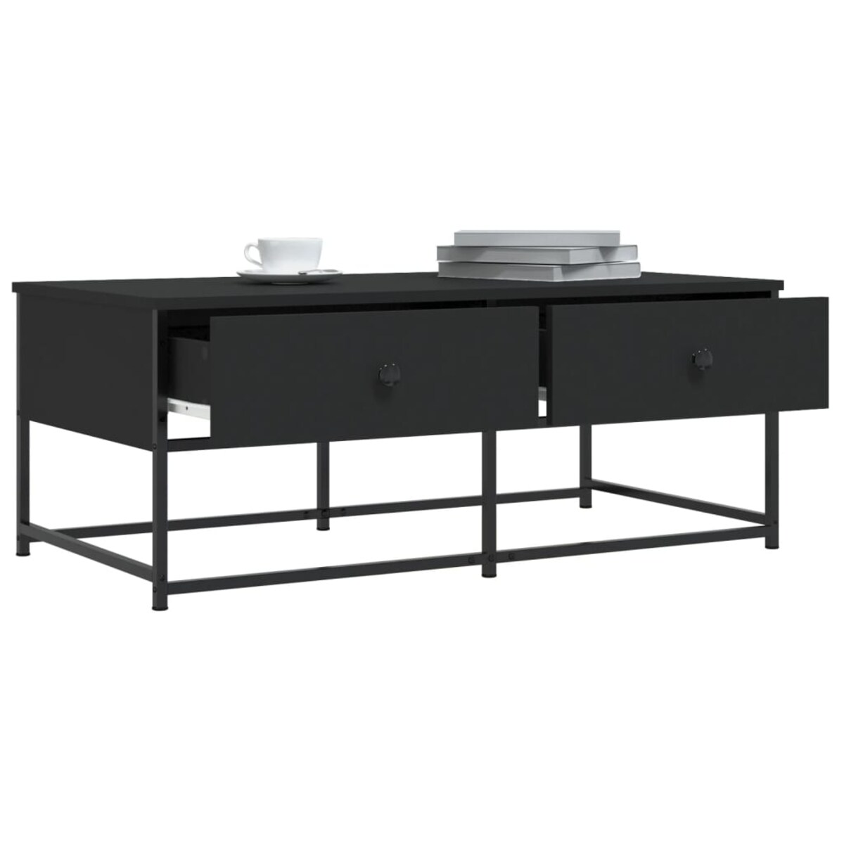 vidaXL Stolik kawowy, czarny 100x51x40 cm, materiał drewnopochodny