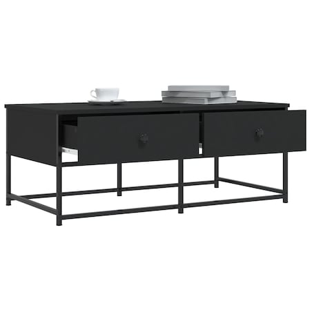 vidaXL Stolik kawowy, czarny 100x51x40 cm, materiał drewnopochodny