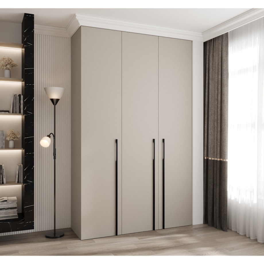 Szafa trzydrzwiowa Como 3 150 gł.40 kaszmir+czarny