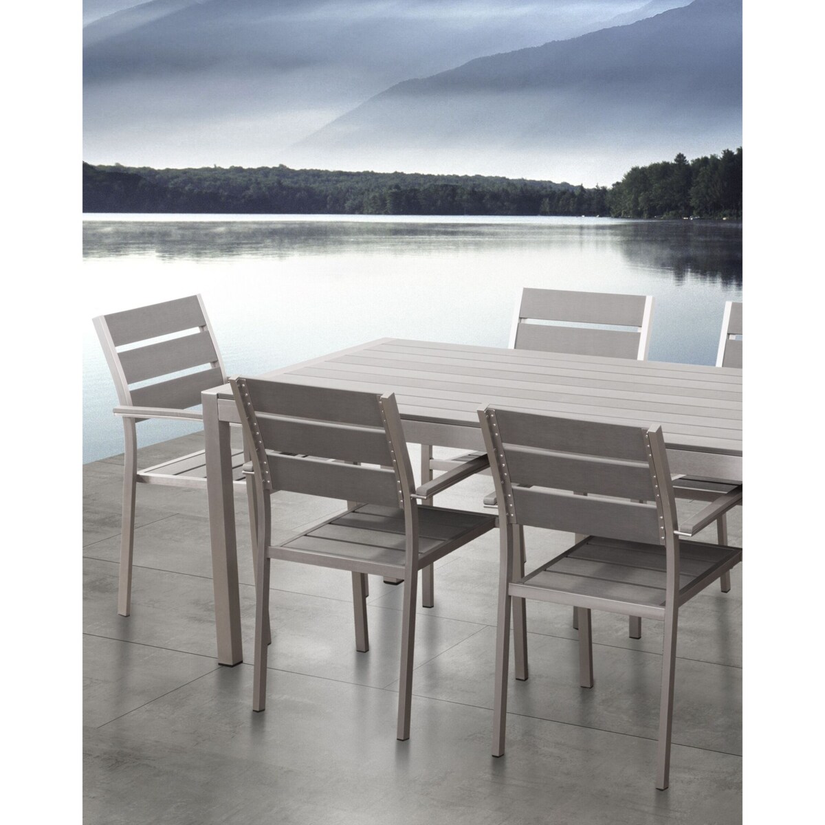 Zestaw 6 krzeseł ogrodowych szary VERNIO