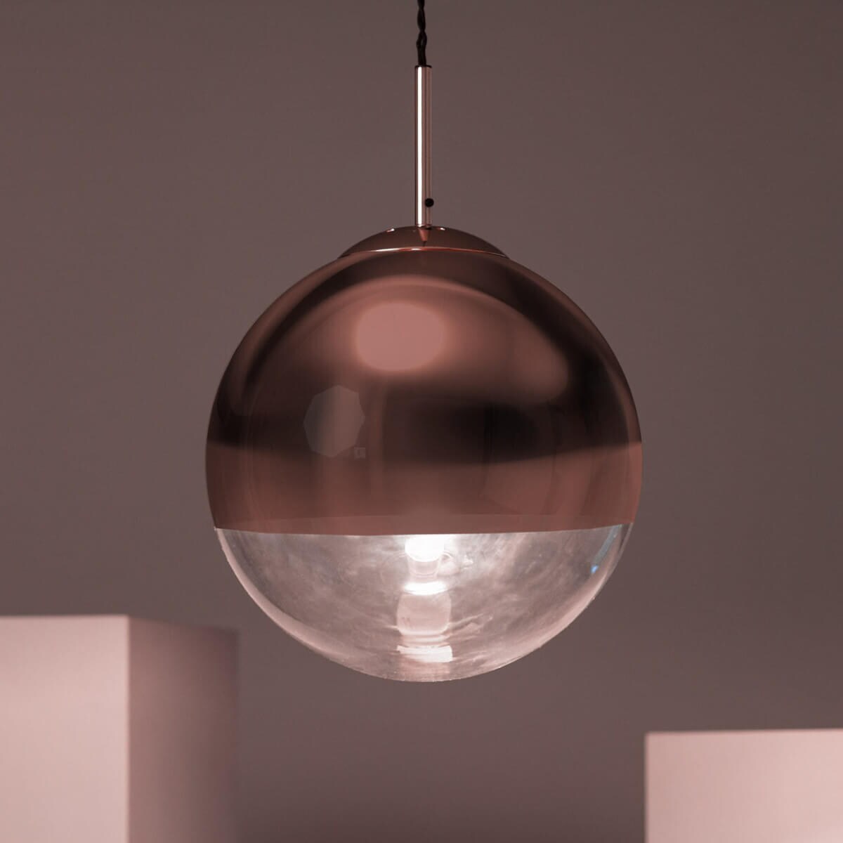 Szklana lampa wisząca Arteo ABR-LWA-E27 Abruzzo mosiądz przezroczysty