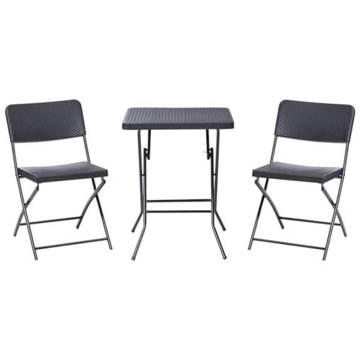 Zestaw mebli balkonowych Składane TRAPPETO Czarny