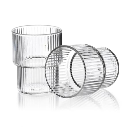 ELLA STRIPES Komplet 4 szklanek 320ml ze szkła borokrzemowego 8x7x9.7cm