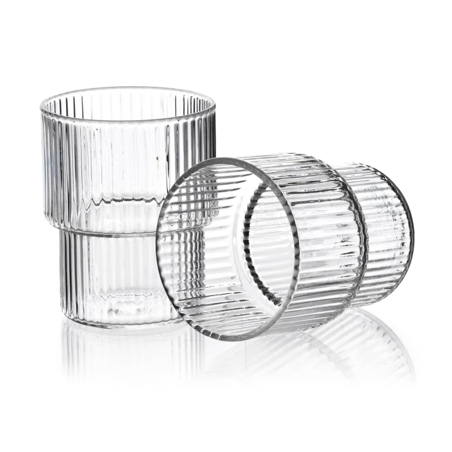 ELLA STRIPES Komplet 4 szklanek 320ml ze szkła borokrzemowego 8x7x9.7cm