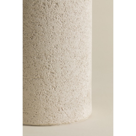Lampa stołowa z lnu i włókna szklanego, brudna biel, Otile, 69 cm
