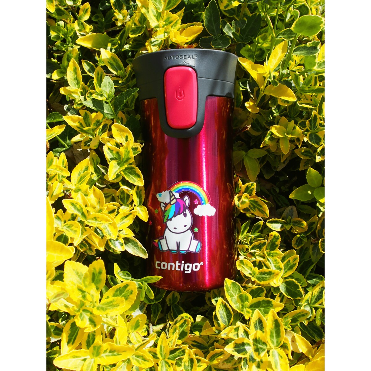 Kubek termiczny Contigo Pinnacle 300 ml z nadrukiem - malinowy, unicorn rainbow