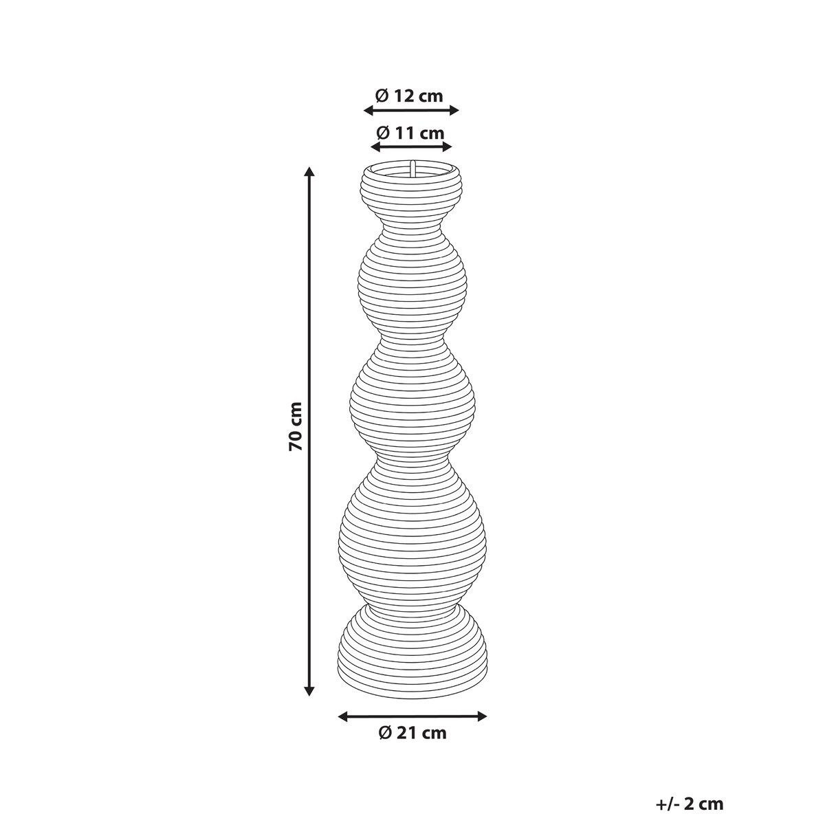 Wazon dekoracyjny GERACE Rattan 70 cm Naturalny