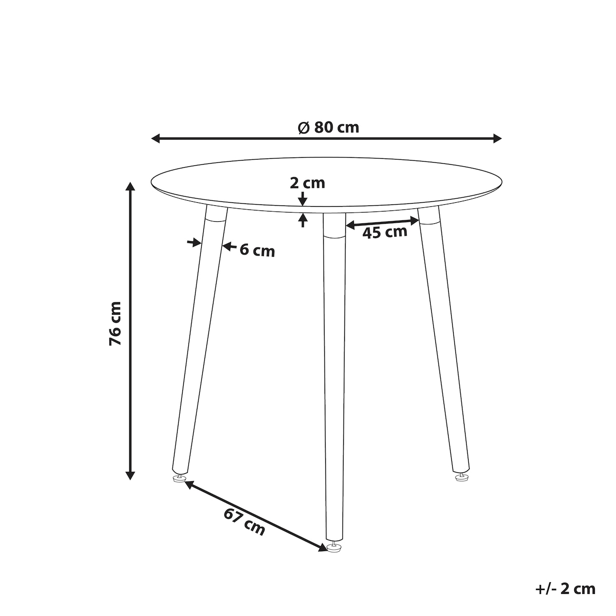 Stół do jadalni BOMA Biały 80 cm 80 cm