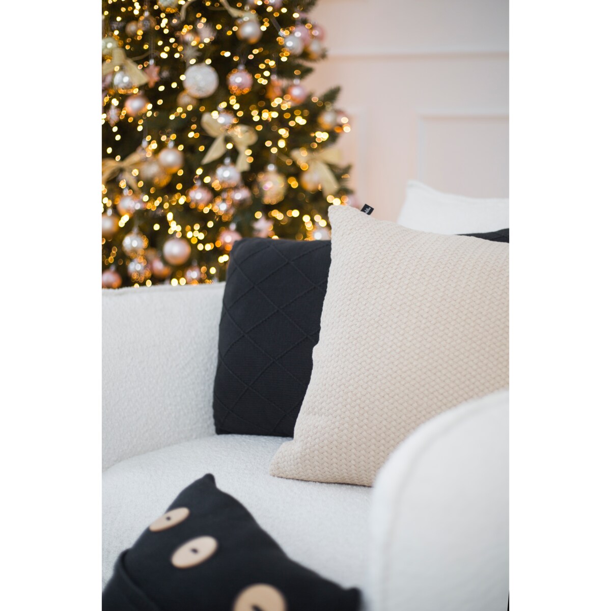 Poszewka romby podłużna grafitowa, 40 x 60 cm, La Manta