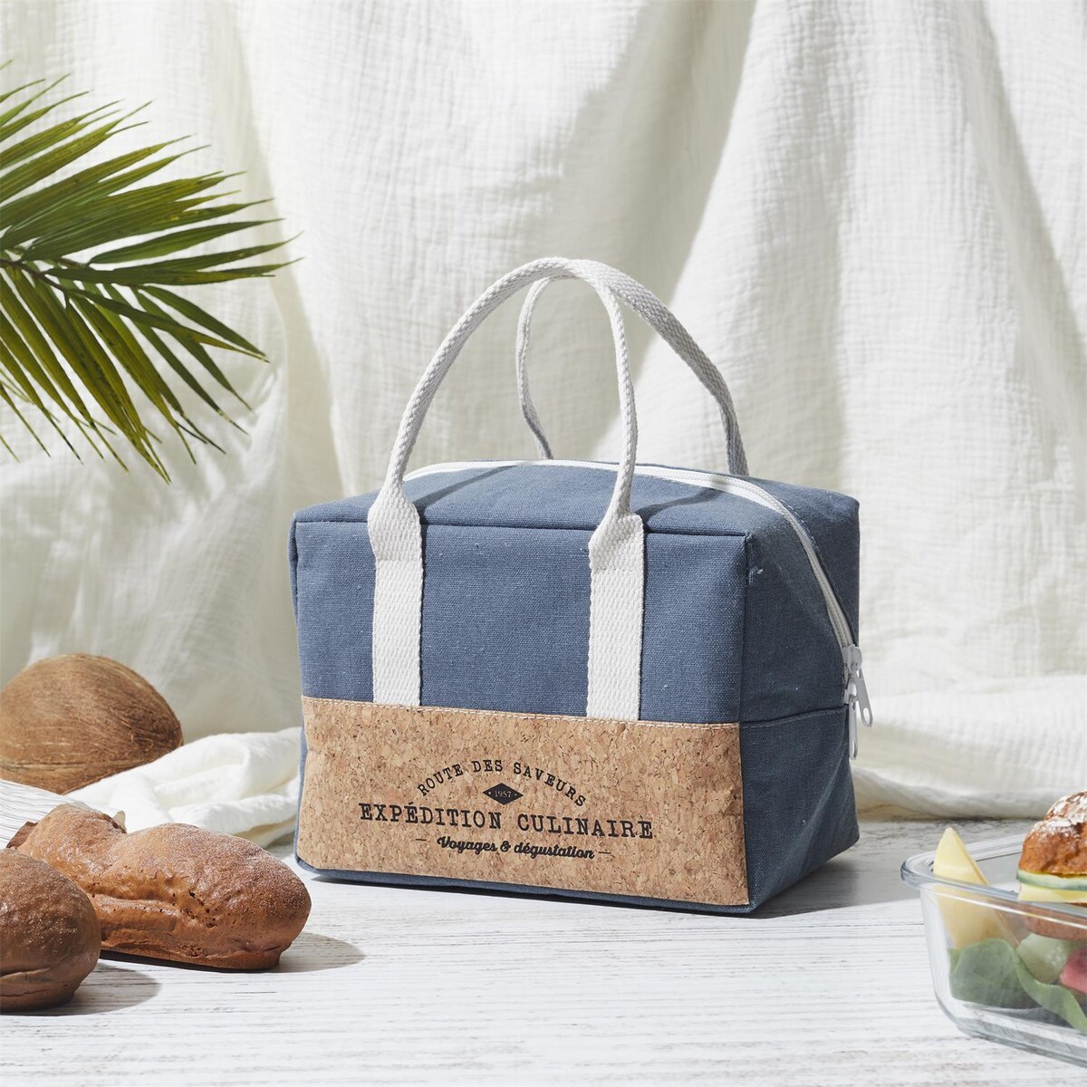 TORBA NA LUNCH Refreshing Cork 3L niebieska termoizolacyjna