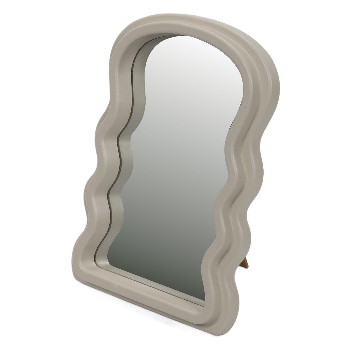 Dekoracyjne lustro w falistej ramie, 18 x 26 cm