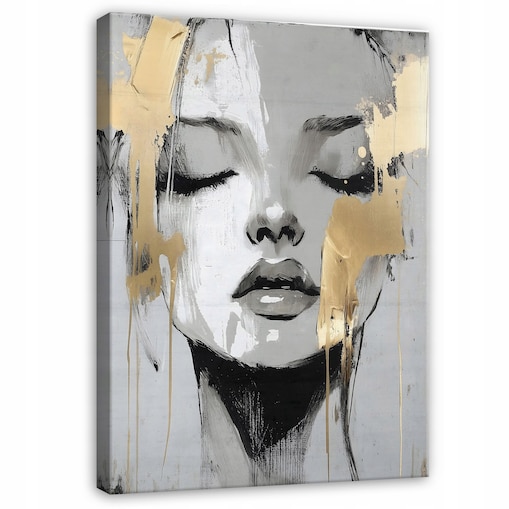 OBRAZ DO SYPIALNI SALONU KOBIETA TWARZ GLAMOUR NA PŁÓTNIE ŚCIANĘ 100x70