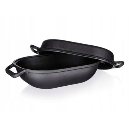 kuchenne BRYTFANKA CZARNA ŻELIWNA duża do pieczenia 7L