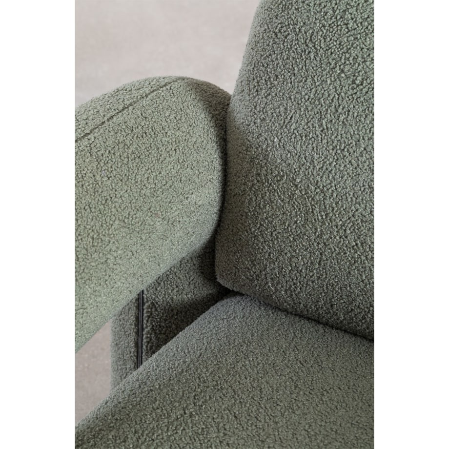 Fotel wypoczynkowy, boculé, szałwiowa zieleń, Nixon