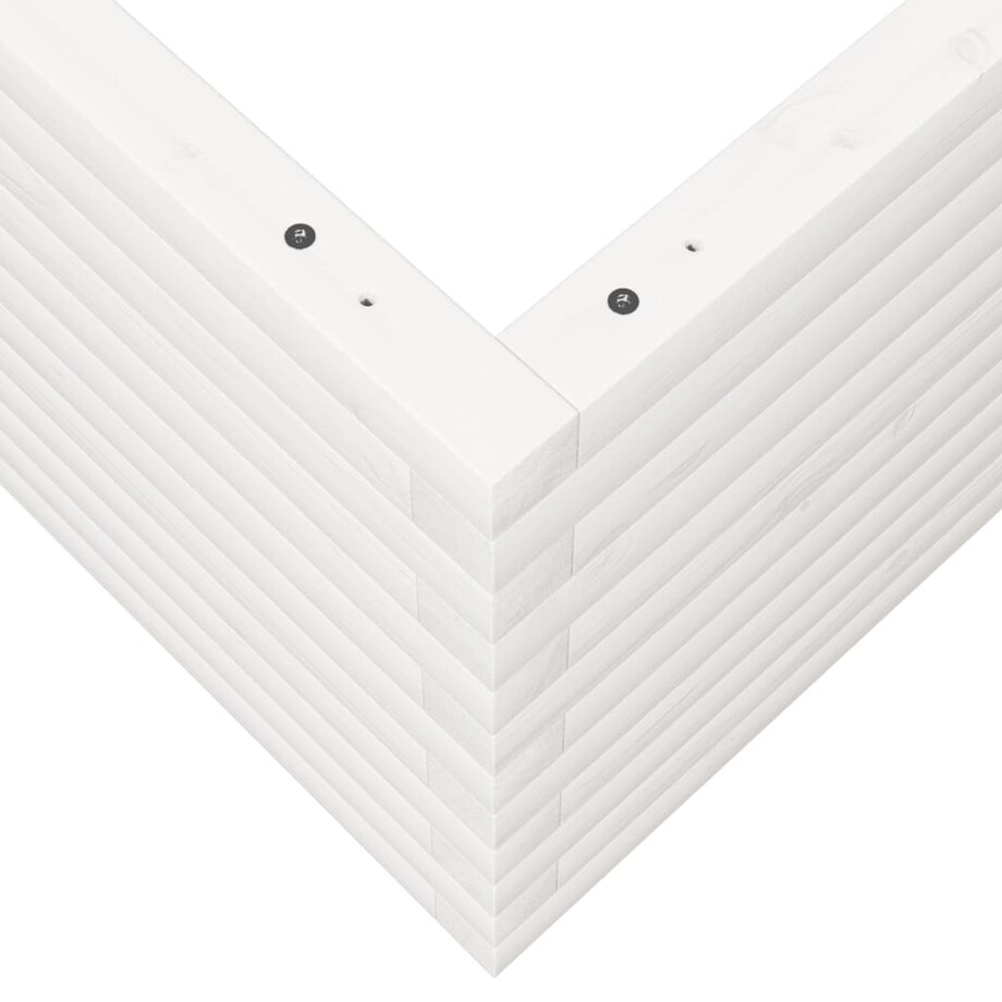 vidaXL Donica ogrodowa, biała, 60x60x45,5 cm, lite drewno sosnowe