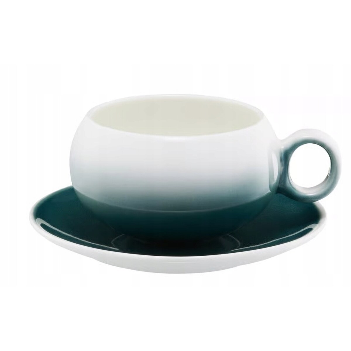 2x FILIŻANKA SPODEK CERAMIKA 250 ml na kawę espresso herbatę szmaragdowa