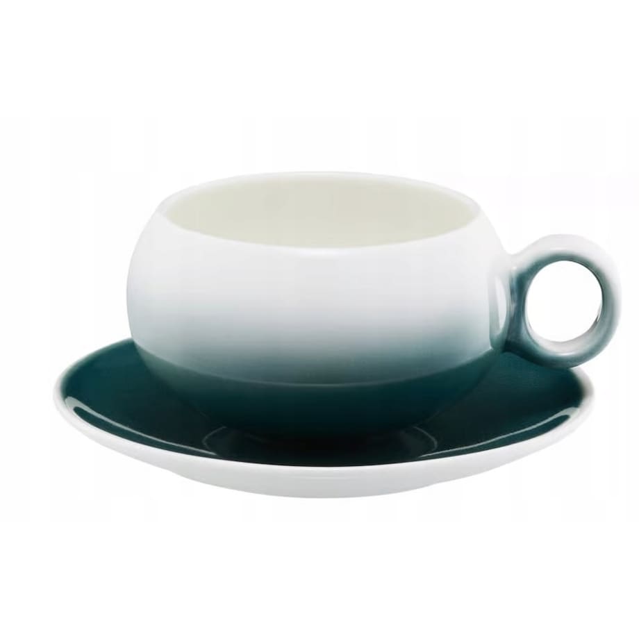 2x FILIŻANKA SPODEK CERAMIKA 250 ml na kawę espresso herbatę szmaragdowa