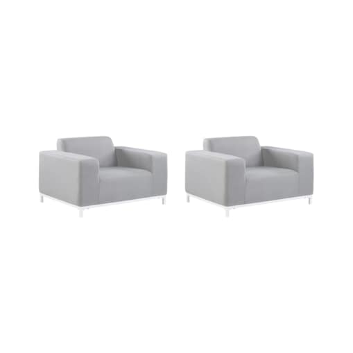 Zestaw 2 foteli ogrodowych jasnoszary z białym ROVIGO