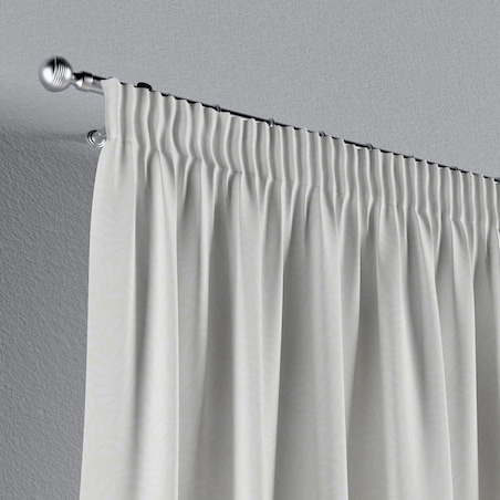 Zasłona na taśmie marszczącej 1 szt. 130x245 śmietankowa biel, listki