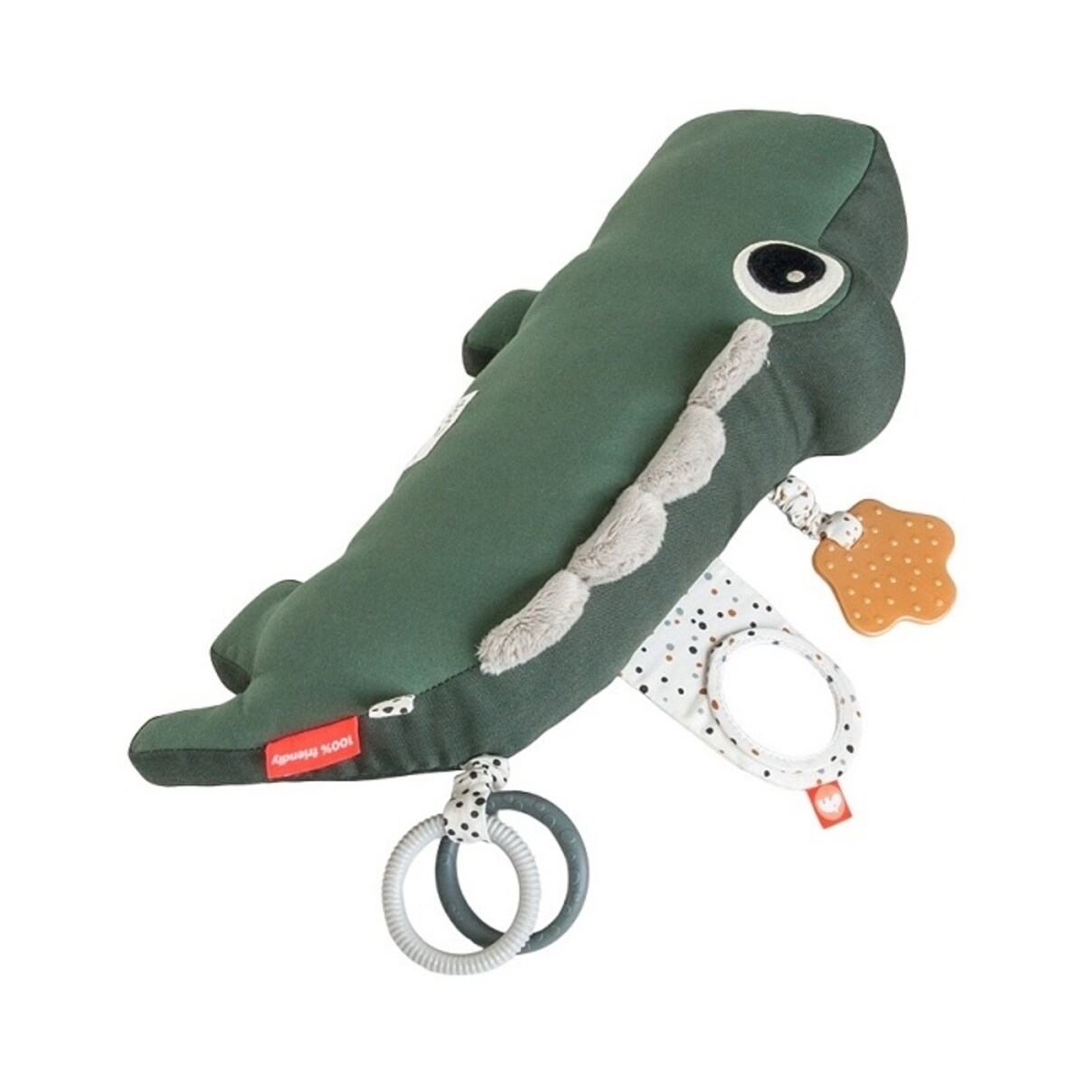 Done By Deer Poduszka z Zabawkami Croco Green