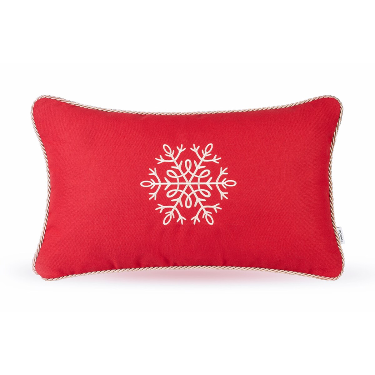 Czerwona poduszka zimowa Snowflake I 50 x 30 cm