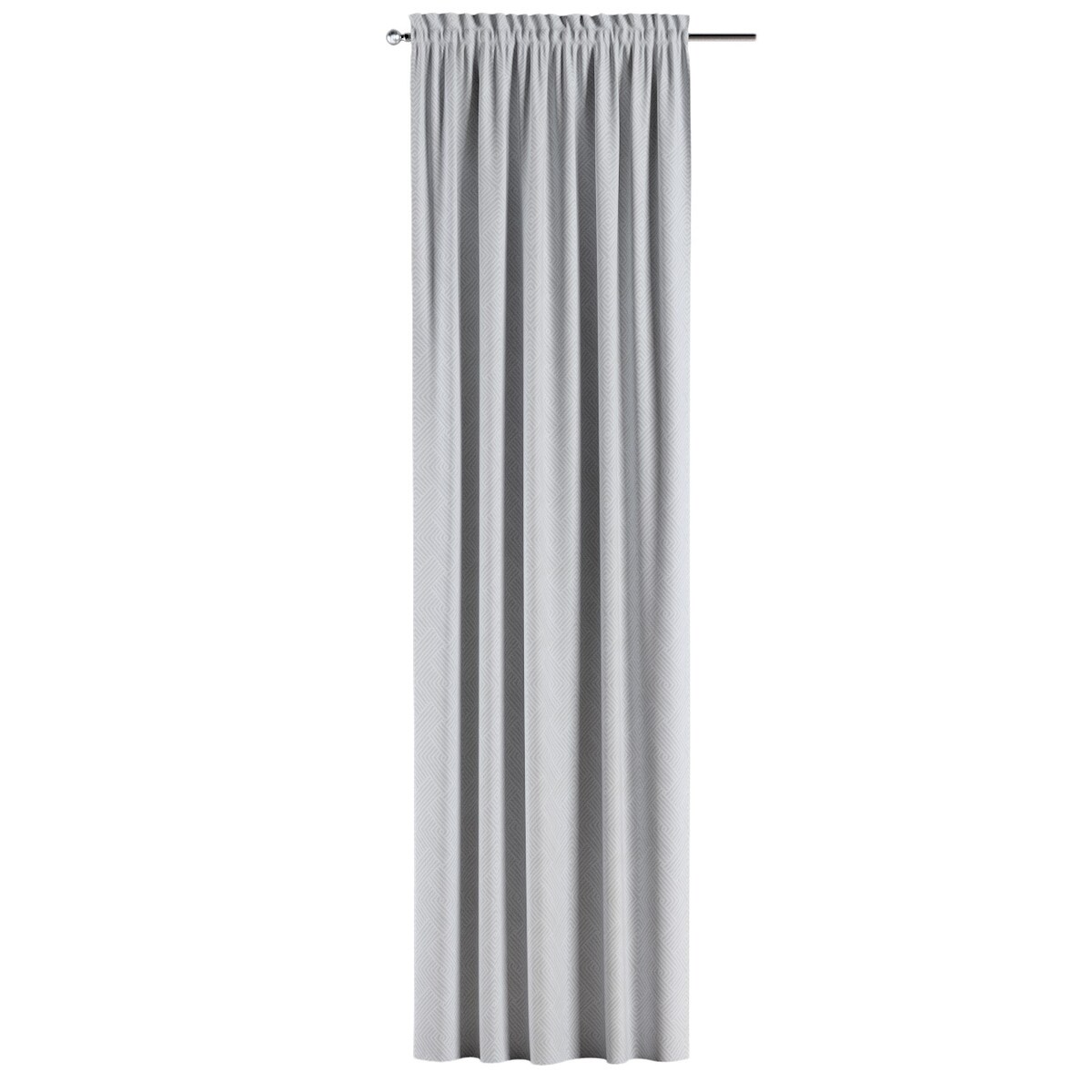 Zasłona na kanale z grzywką 1 szt. 130x260 szaro-białe wzory geometryczne