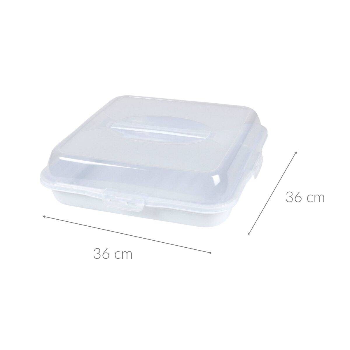 Pojemnik do transportu ciasta z klipsami, 36 x 36 x 10 cm