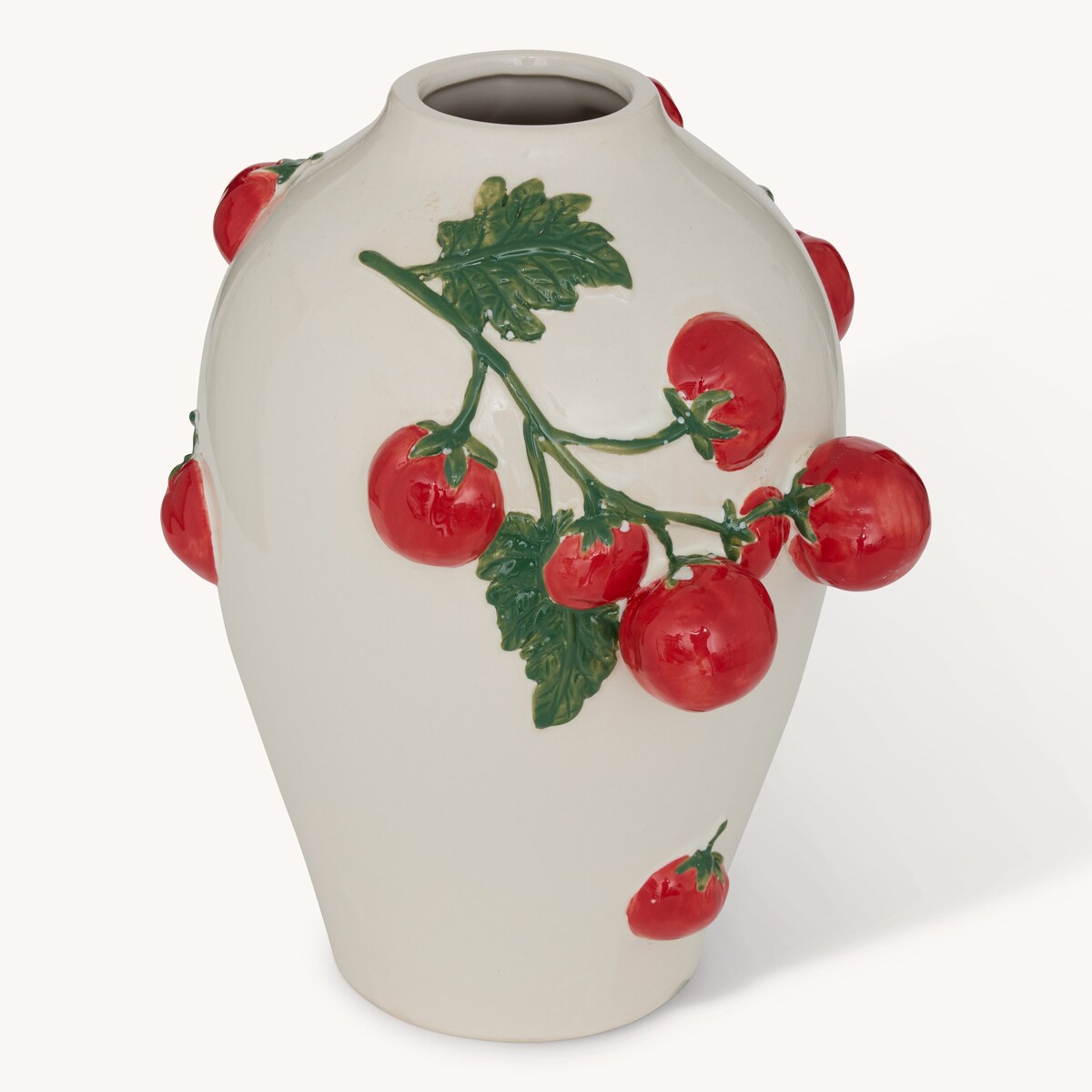 Wazon ceramiczny z gałązkami pomidorów 25,5x20,6x19,8 cm POMODORI