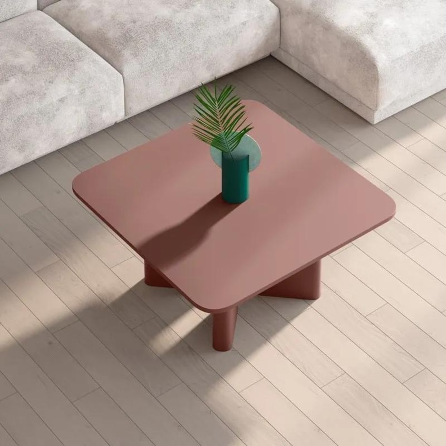 Stolik kawowy DIVERSO 80x80 bordowy