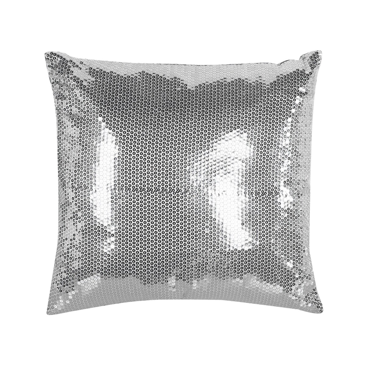 2 poduszki dekoracyjne w cekiny 45 x 45 cm srebrne ASTER