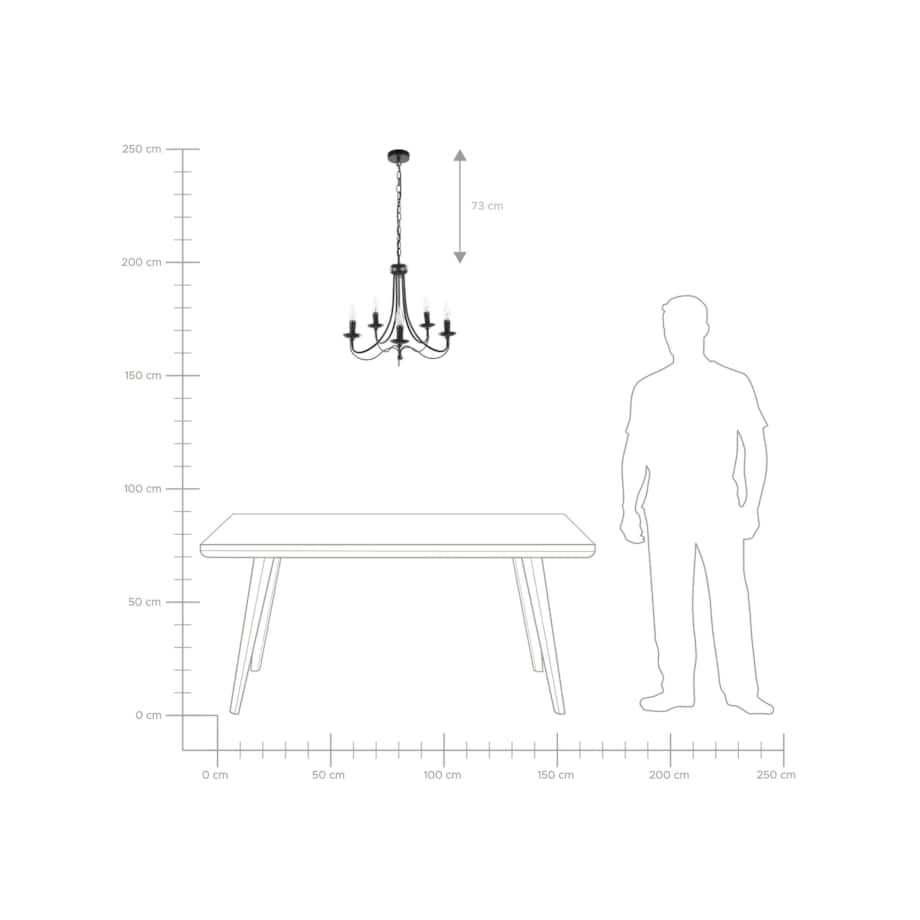 Żyrandol metalowy czarny DABUS