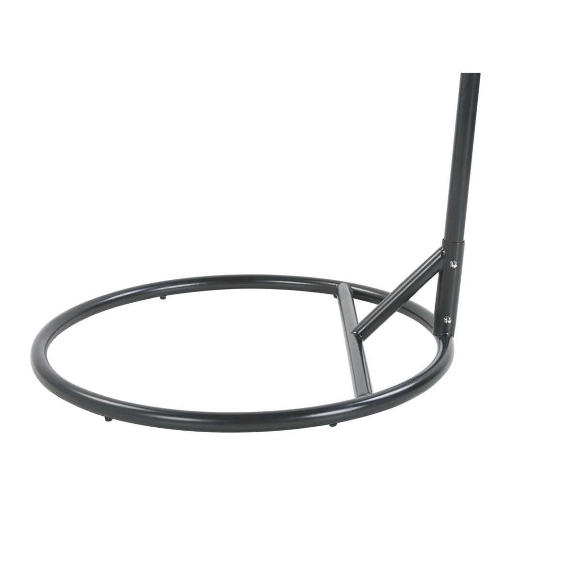 Fotel wiszący ze stojakiem z technorattanu czarny ALBA